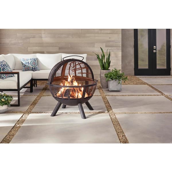 Hampton Bay Briarglen Fire Ball With, Wood Fire Pits At Home Depot