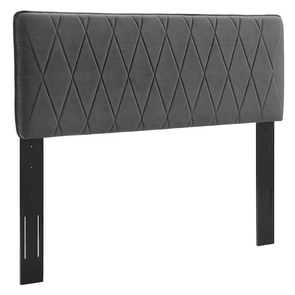 MODWAY Leila Performance Velvet Full/Queen Headboard in Charcoal