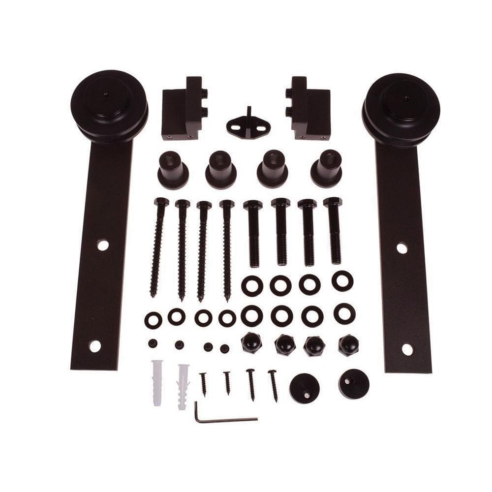 72 in. Antique Bronze Classic Straight Strap Barn Style Sliding Door Track and Hardware Set price history on PriceWatchPro