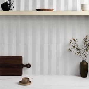 Level Concave White 3.95 in. x 15.74 in. Matte Ceramic Wall Tile (3.44 Sq. Ft./Case)