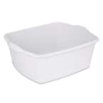 Sterilite Corporation 18 Qt. White Dishpan - Heavy Duty Plastic Dish Wash  Bin for Double Sink - Ideal for Washing Dishes or Soaking Laundry in the  Dish Racks & Trays department at