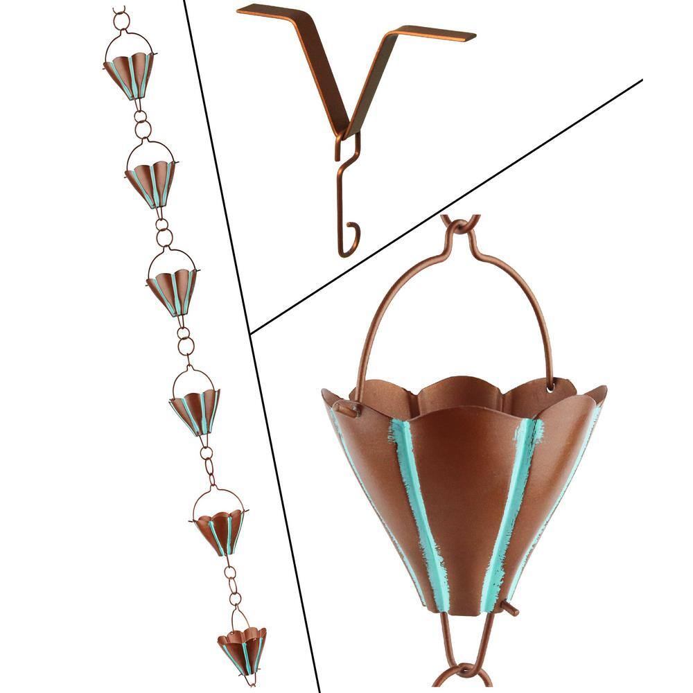 Unitt 8.5 ft. Bronze Natsu Rain Chain with Patina 786/5570PA The