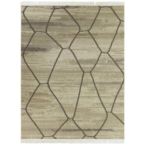 Octavio Cream 8 ft. x 10 ft. Abstract Area Rug