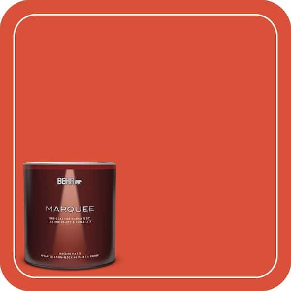 BEHR MARQUEE 1 qt. #190B-7 Fire Island Matte Interior Paint & Primer