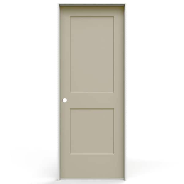 28 in. x 80 in. Monroe 2 Panel Right-Handed Solid Core Desert Sand Molded Composite Single Prehung Interior Door