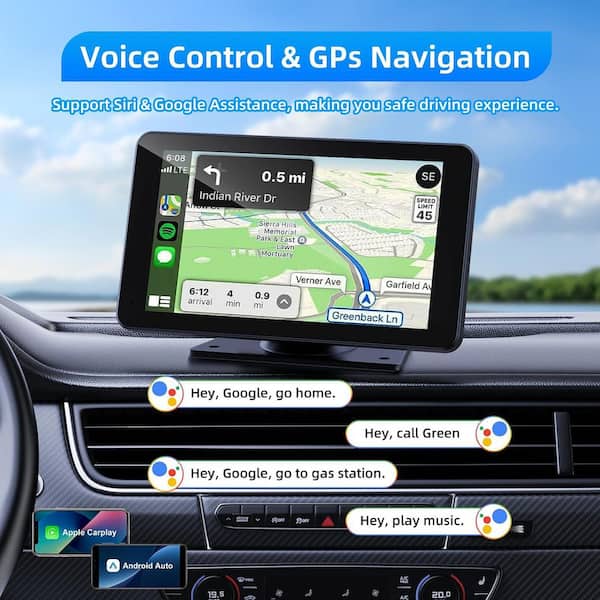 Lukyamzn 7 in. HD Portable Touch Screen Car Stereo Wireless