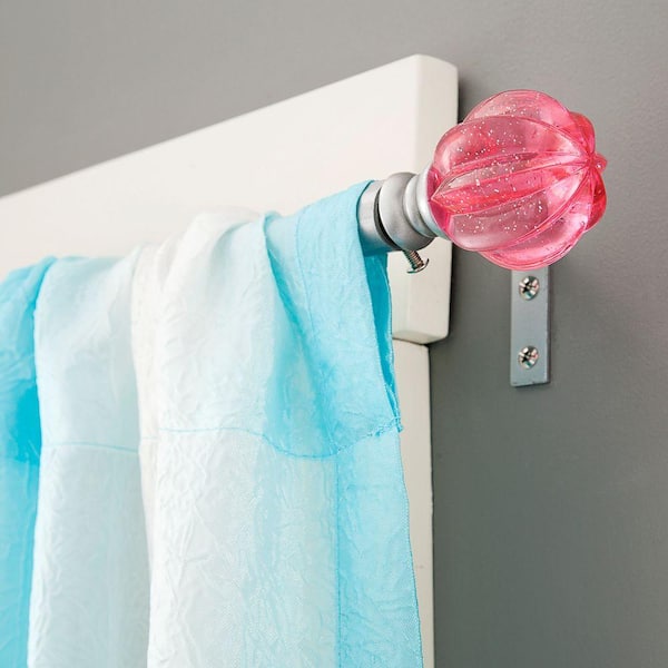 Kenney Estrella 28 - 48 in. Adjustable 5/8 in. Standard Decorative Window Curtain Rod in Pink