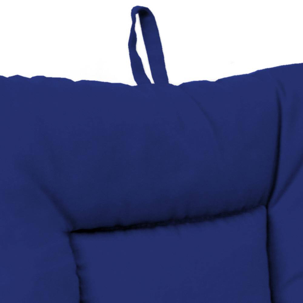 Veranda Cobalt Blue Polyester Outdoor Chair Cushion with Ties