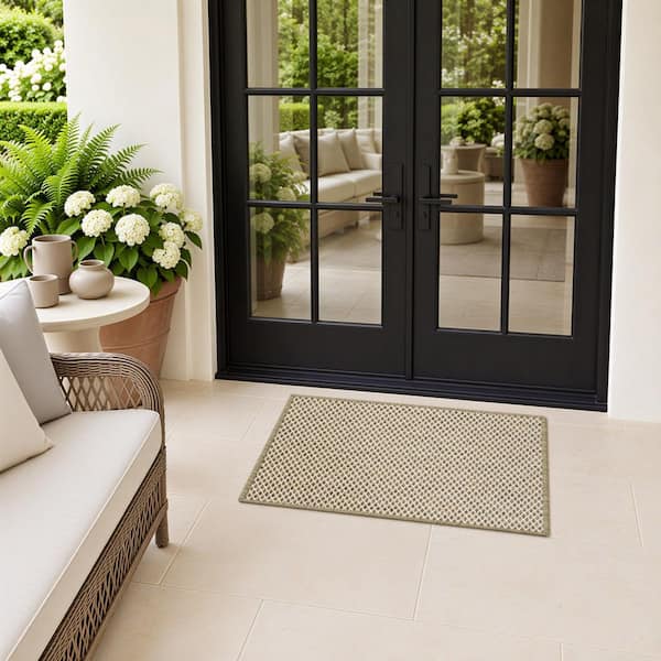 Courtyard Jute Ivory 3 ft. x 5 ft. All-Over Design Contemporary Area Rug