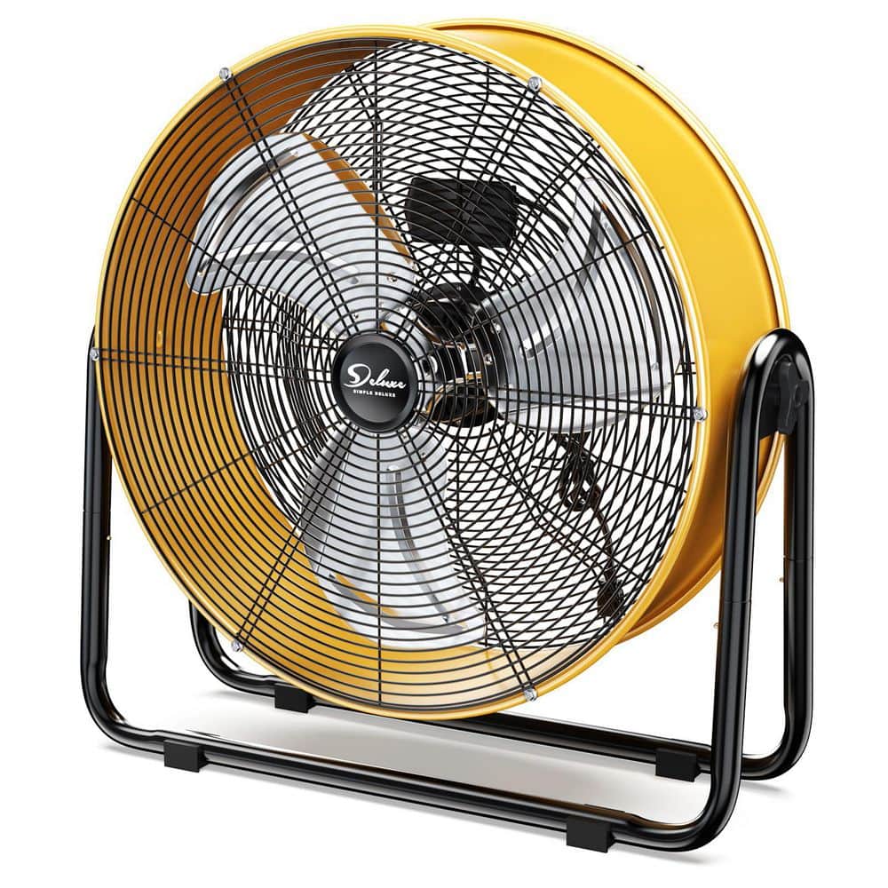 20 in. Heavy Duty Metal Industrial Drum Fan High Velocity Floor Fan in Yellow price history on PriceWatchPro