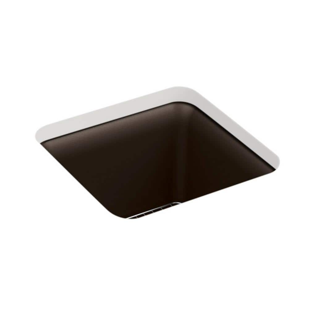 Matte Brown Neoroc Undermount Bar Sink with Soft Curves