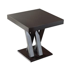 Lampton 35.5 in. Square Cappuccino Wood Top Counter Height Table