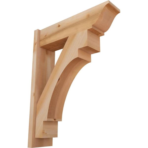 Ekena Millwork 8 in. x 34 in. x 26 in. Western Red Cedar Merced Traditional Smooth Outlooker