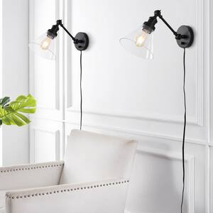Cowie 8 in. Oil Rubbed Bronze Iron/Glass Adjustable LED Wall Sconce