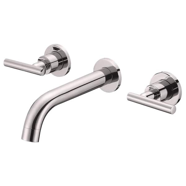 Novatto Kennedy 2-Handle Wall Mount Bathroom Faucet in Brushed Nickel