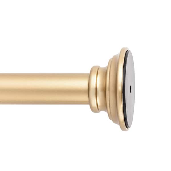 Snugset 30 in. x 52 in. Easy-Install Optional No Tools Adjustable 7/8 in. Window Tension Rod in Golden Brass