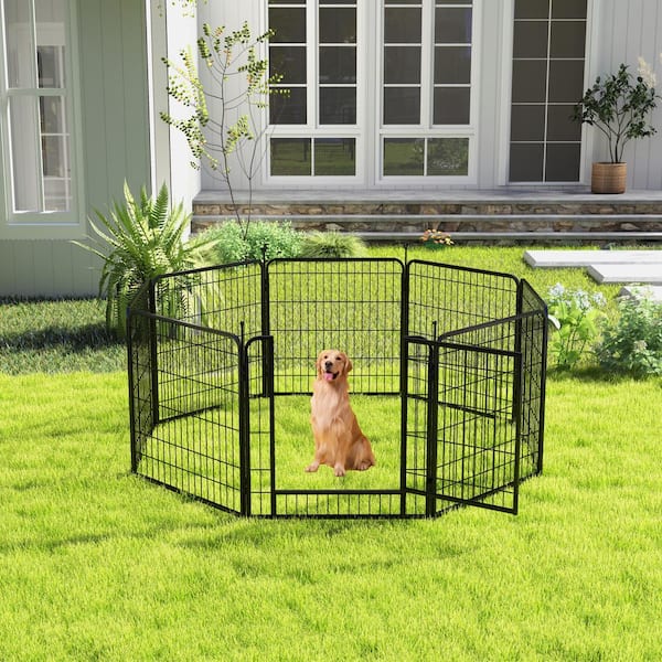 Unbranded 32 in. H Pet Playpen, Pet Dog Fence Playground, Camping Heavy-Duty for Small Dogs/Puppies, 8 Panel