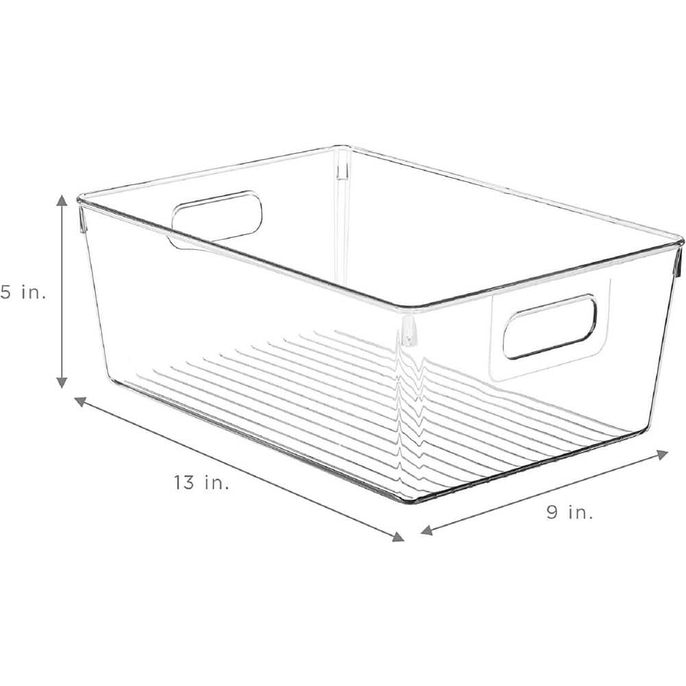 Clear Stackable Plastic Storage Bins with Handles, 3-Pack
