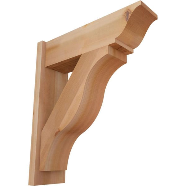 Ekena Millwork 8 in. x 28 in. x 24 in. Fuston Traditional Smooth Western Red Cedar Outlooker