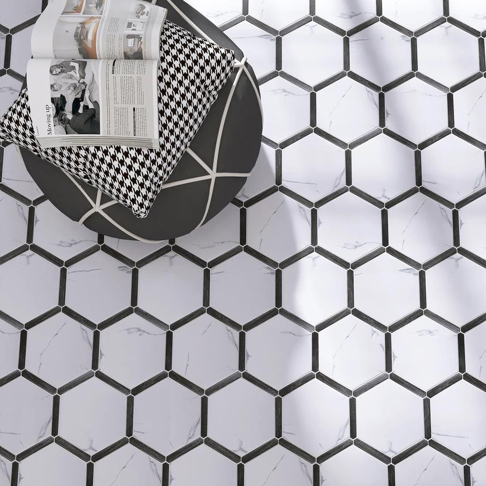 Graphite Gray Hexagon Matte Porcelain Wall & Floor Tile