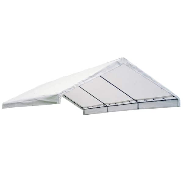 ShelterLogic 18 ft. W x 40 ft. D SuperMax Fire-Rated Canopy Replacement Cover (for 2 in. Frame) in White with 100% Waterproof Seams