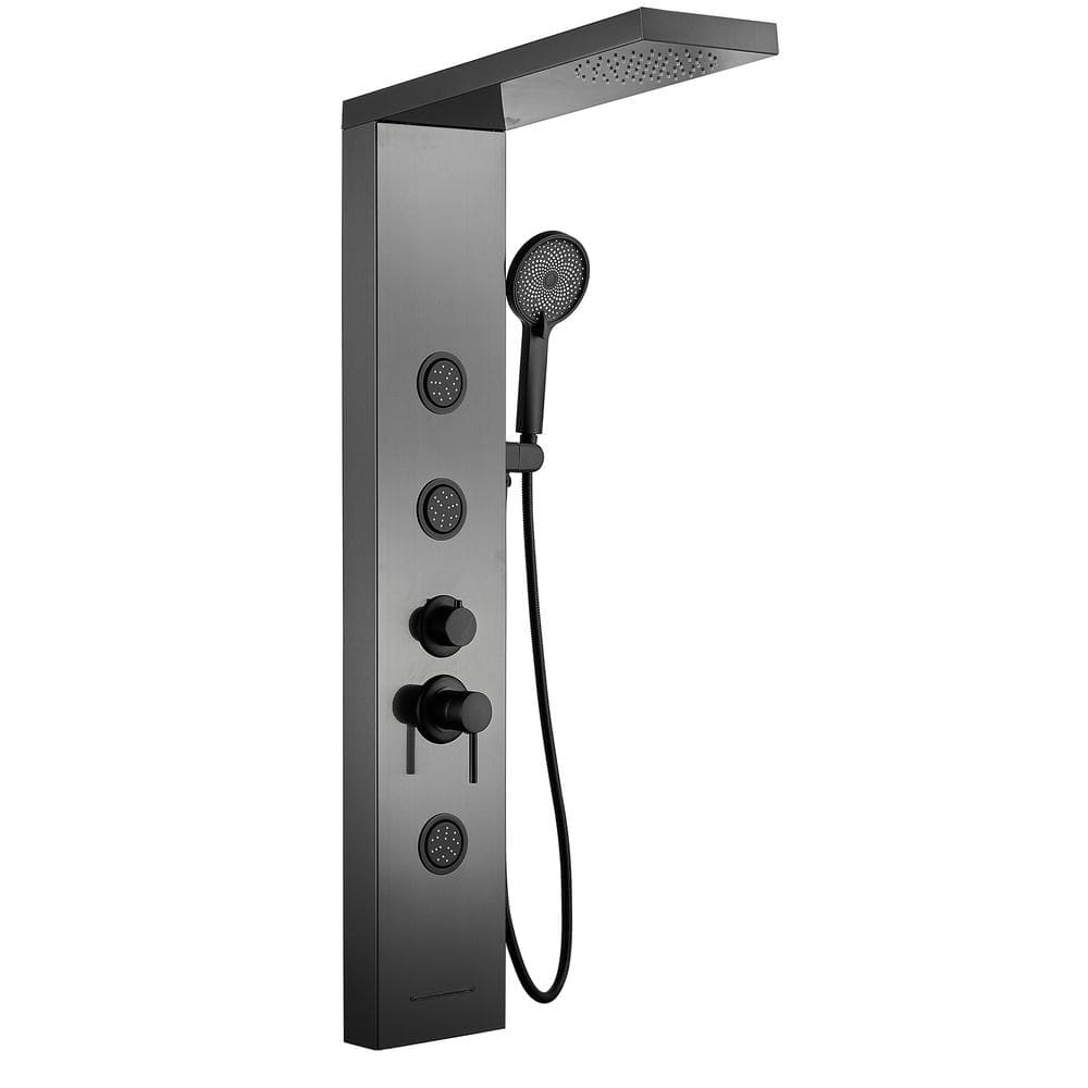 44.5 in. 4-Jet Shower System With Handheld Wand And 360° Angled Adjustable Massaging Body Sprayers in Black price history on PriceWatchPro