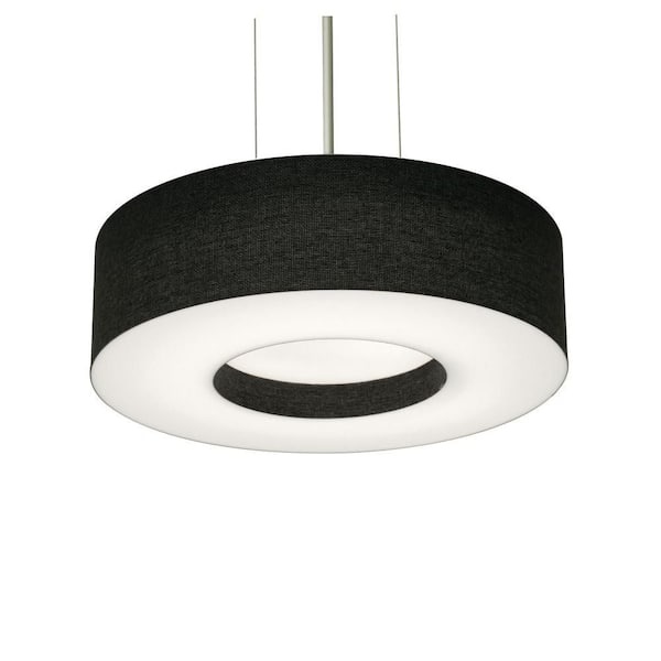 AFX Montclair 2-Light Satin Nickel/Black Standard Pendant Light with Fabric Shade