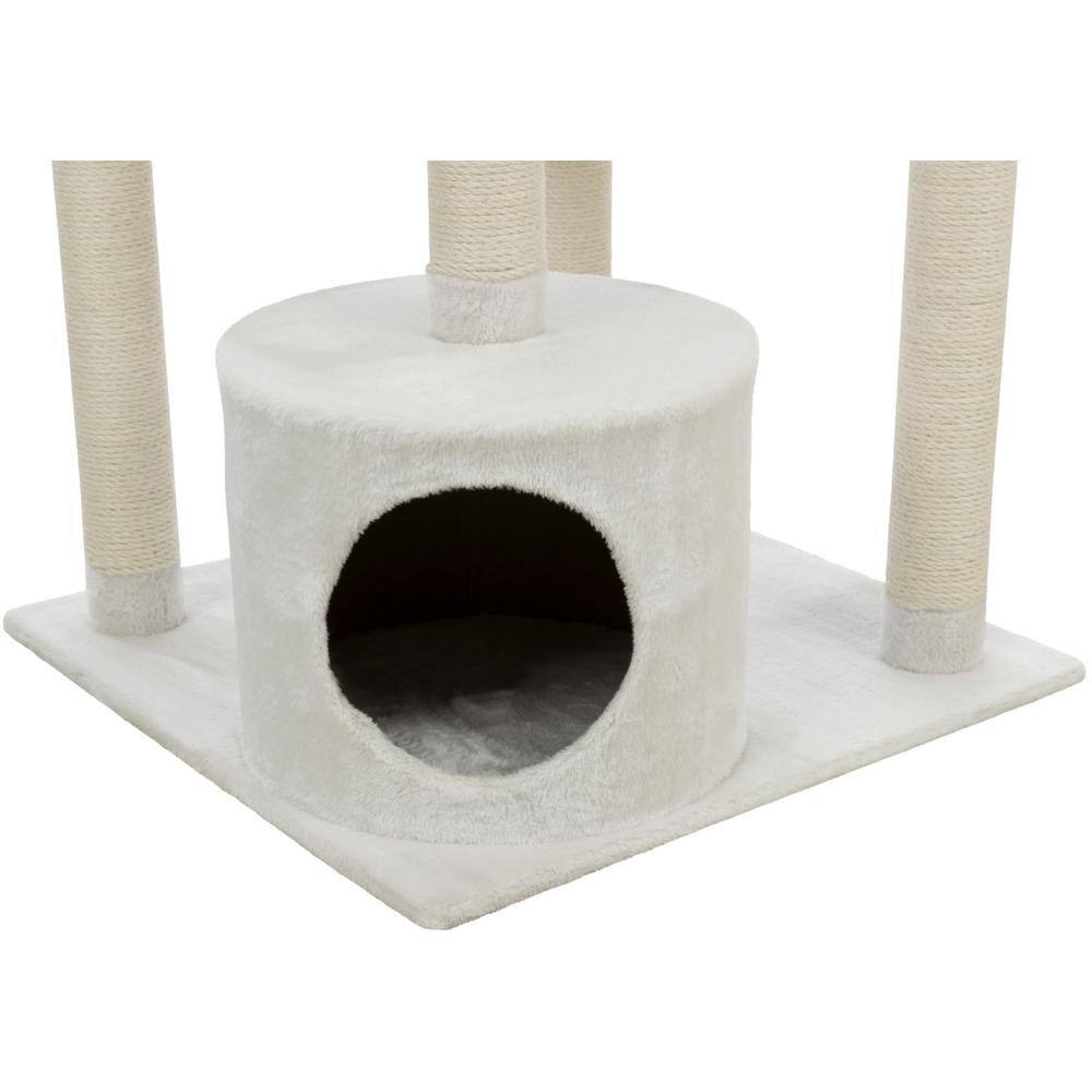 59" Cream Sisal and Wood Freestanding Cat Tree