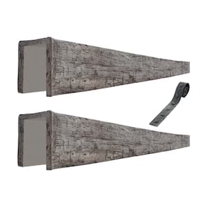 Artisan 6 in. x 6 in. x 15.67 ft. Gray Hand Hewn Faux Wood Beam (2-Piece x 94 in. Kit)