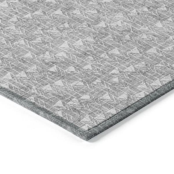Gray 10 ft. x 14 ft. Geometric Indoor / Outdoor Area Rug