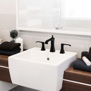 8 in. Widespread 2-Handle Bathroom Faucet Trim Kit in Matte Black (Valve Included)
