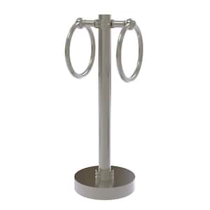 Vanity Top 2 Towel Ring Guest Towel Holder with Dotted Accents in Satin Nickel
