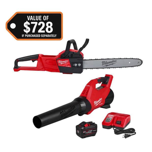 M18 FUEL 120 MPH 500 CFM 18V Brushless Cordless Battery Powered Blower Kit w/ 16 in. Chainsaw, 12.0 Ah Battery, Charger
