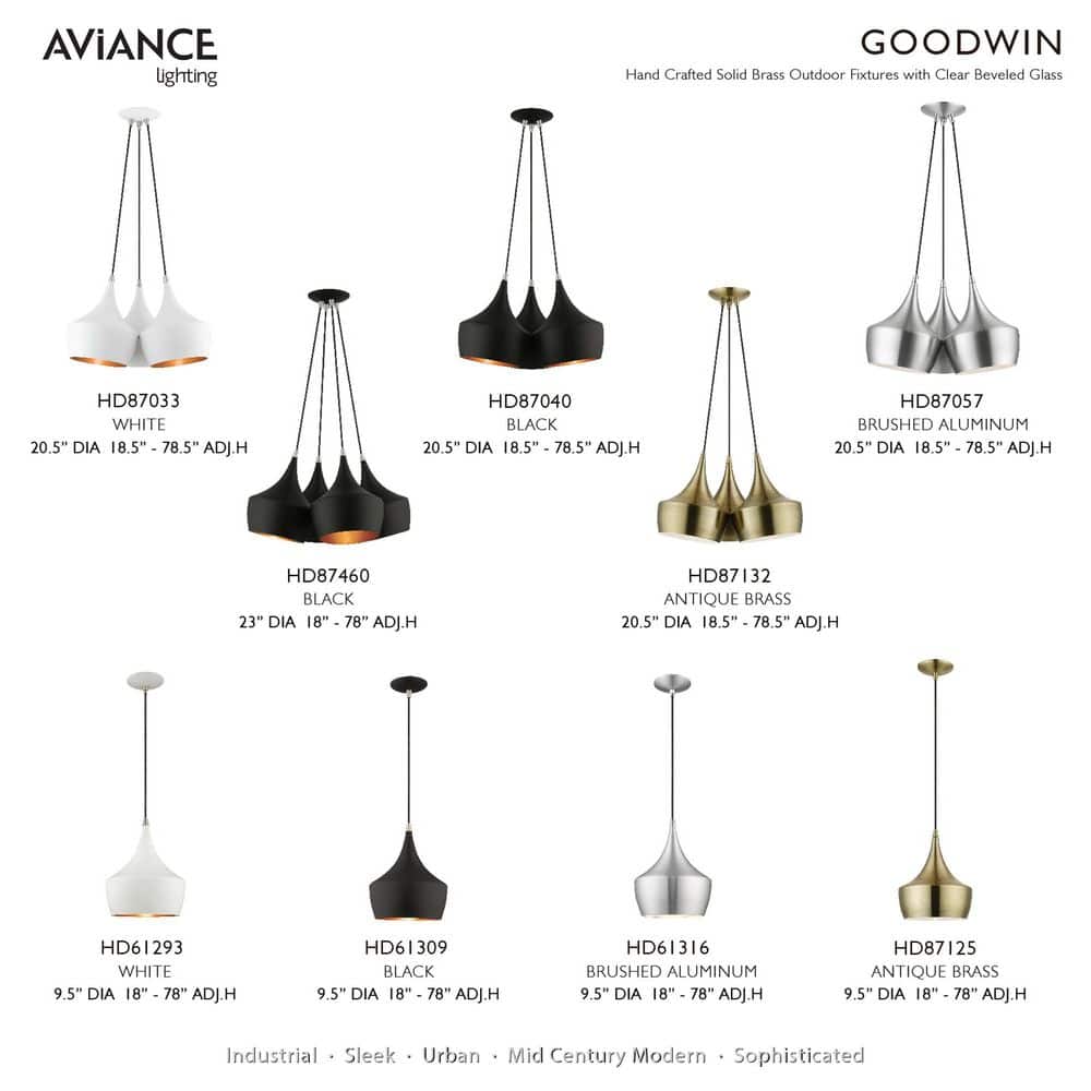 Waldorf 4-Light Teardrop Cluster Pendant Black with Gold Interior