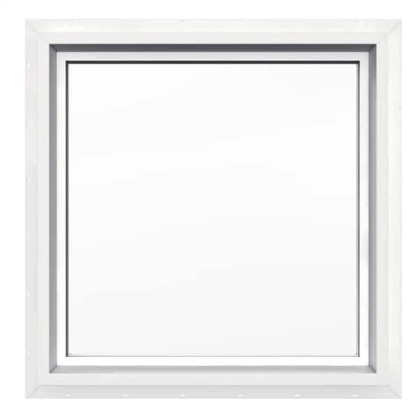 V-4500 24 in. x 24 in. White Vinyl Nailfin Picture Window with Low E, Argon, and No Grids