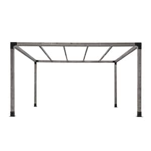 10 ft. x 13 ft. Outdoor Wood Pergola with Wood Stand Kit and Gray Frame