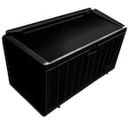 Hampton Bay 50 Gal. Black Wood Look Outdoor Storage Deck Box with ...