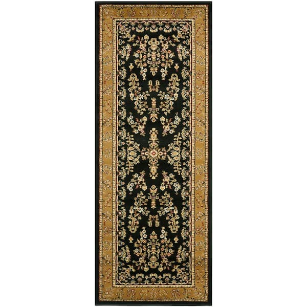 SAFAVIEH Lyndhurst Black/Tan 2 ft. x 8 ft. Border Runner Rug