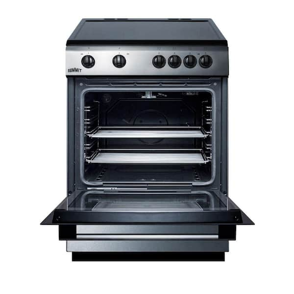 Summit Appliance 24 in. Single Electric Wall Oven with Speed Cook and Convection in Stainless Steel, Silver