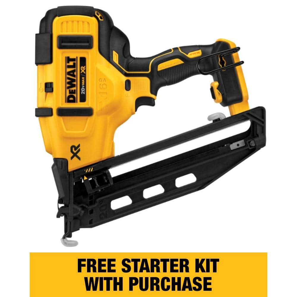 DEWALT 20-Volt MAX XR Lithium-Ion Cordless 16-Gauge Angled Finish ...