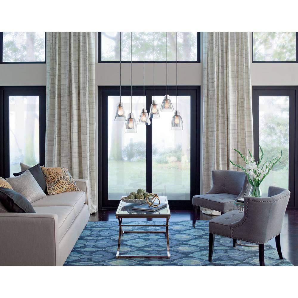 Evie 7.75" Brushed Nickel Mini Pendant with Clear Glass