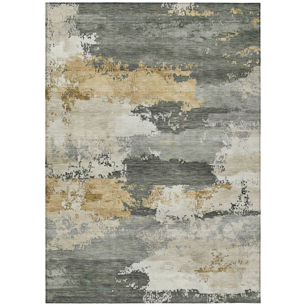 Chantille Machine Washable Indoor/Outdoor Abstract ACN2372 Basil 10 ft. x 14 ft. Area Rug