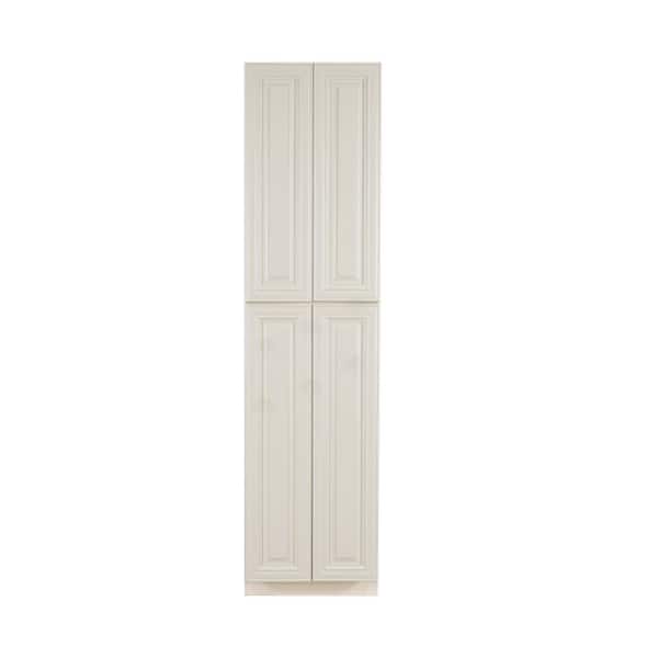 LIFEART CABINETRY Princeton Assembled 24 in. x 90 in. x 27 in. Tall Pantry with 4-Doors in Off-White