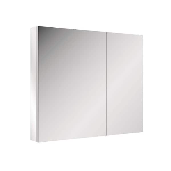 36 in. W x 30 in. H Rectangular Aluminum Medicine Cabinet with Mirror