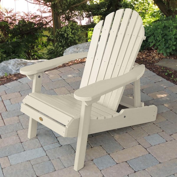 Highwood Hamilton Whitewash Folding and Reclining Plastic Adirondack Chair