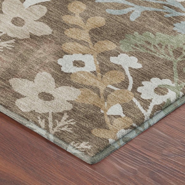 Mayfield Premium Machine Washable Abstract AMF2334 Chocolate 2 ft. x 3 ft. Accent Rug