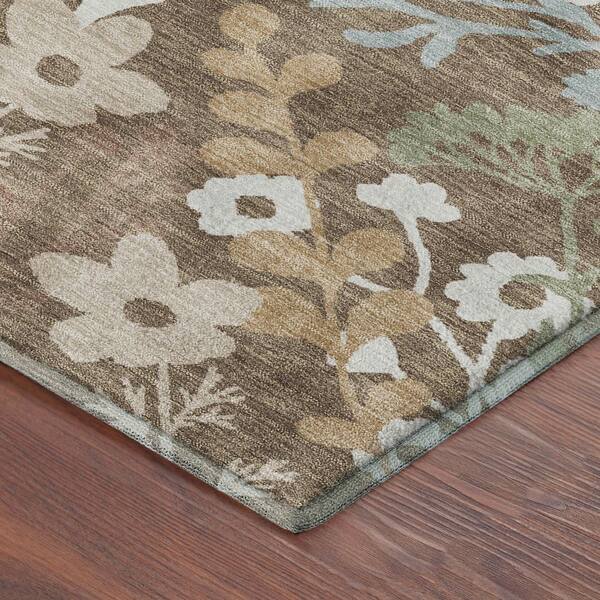 Mayfield Premium Machine Washable Abstract AMF2334 Chocolate 2 ft. x 7 ft. Runner Rug