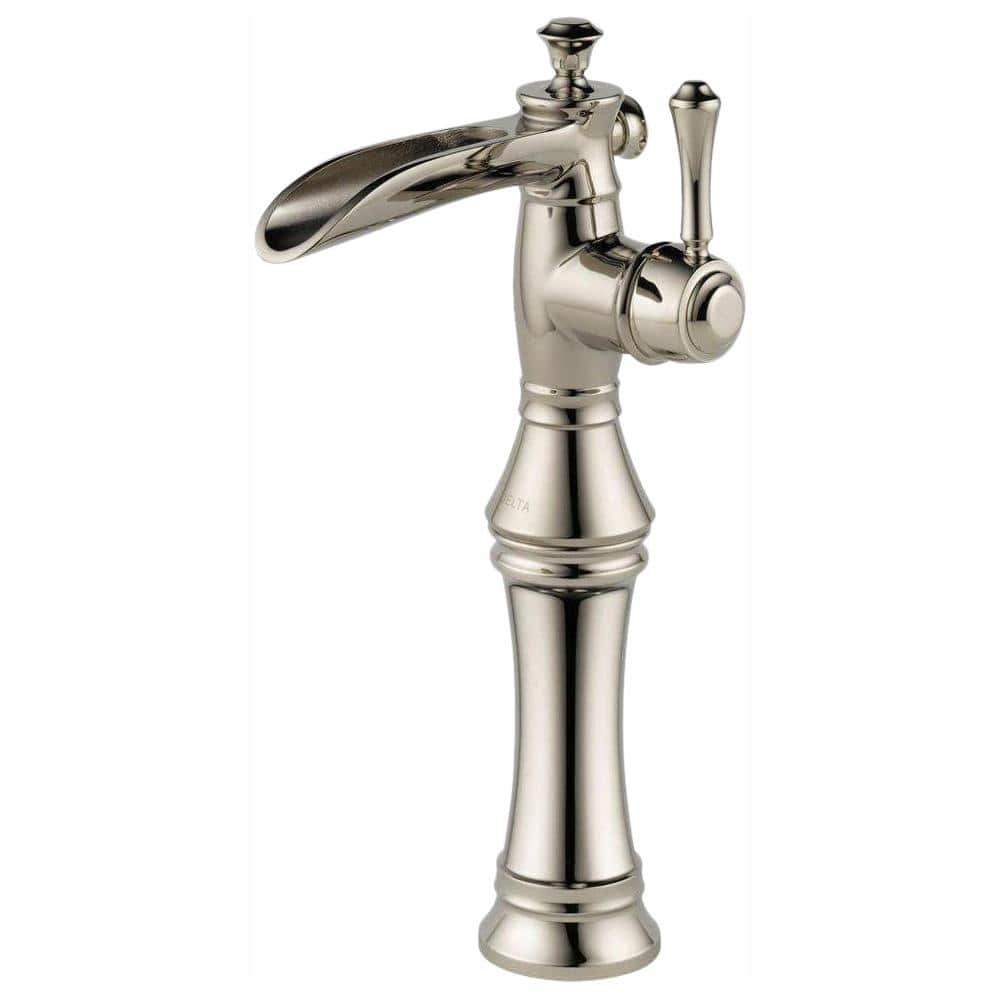 Delta Cassidy Open Channel Spout Single Hole Single Handle Vessel Sink Faucet in Polished Nickel