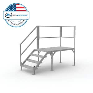FORTRESS 27.5 in. to 42.5 in H OSHA Compliant Aluminum 4-Riser Stair System with Platform