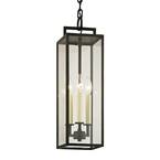 Beckham Forged Iron 3-Light 6 in. W Outdoor Hanging Light with Clear Glass